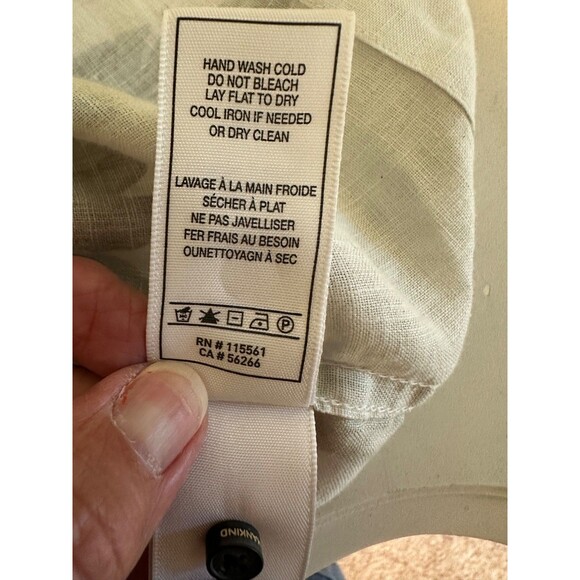 7 for All mankind men’s  linen Button Up shirt SZ Medium short sleeves pristine - Picture 10 of 11